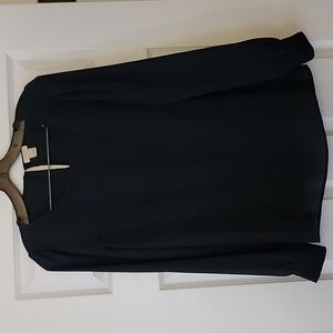 J Crew Navy Blouse Button Keyhole Top Chiffon Long Sleeve Sz